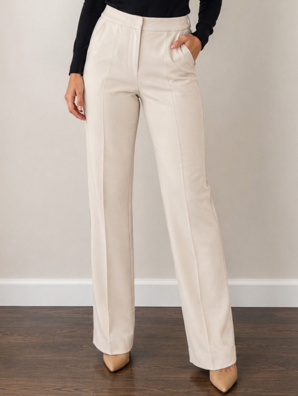 Ann Taylor Straight Oat Nuetral Pant Trouser 8